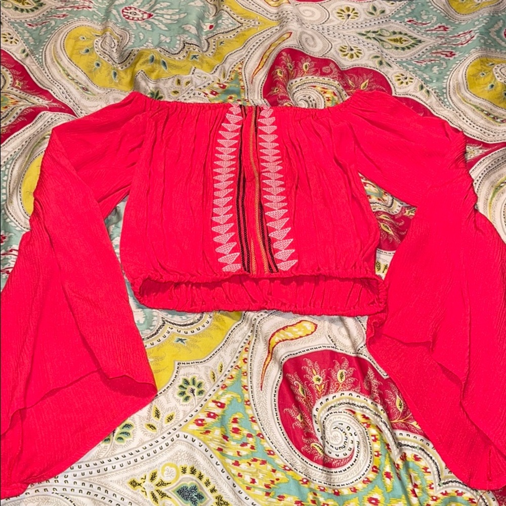 Embroidered Crop Top